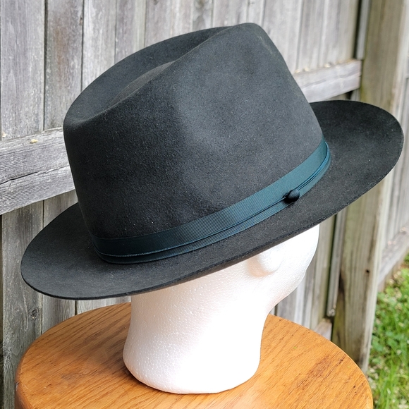 Vintage Green Fedora Custom Worth & Worth Wilson Fedora Hat Size 7 5/8 Retro - Picture 11 of 15